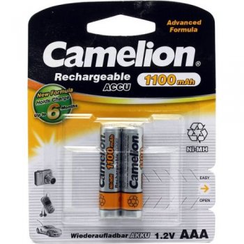 Аккумулятор Camelion NH-AAA1100BP2 (1.2V, 1100mAh) NiMH, Size "AAA" <уп. 2 шт.>