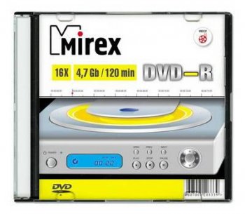 Диск DVD-R Mirex 4.7Gb 16x slim case