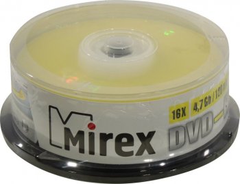 Диск DVD-R Mirex 4.7Gb 16x (уп. 25 шт.) на шпинделе