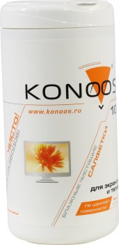 Салфетки Konoos <KBF-100> Влажные чистящие салфетки для экранов (100 шт)