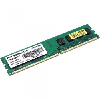 Оперативная память Patriot DDR-II DIMM 2Gb <PC2-6400> CL6 (PSD22G80026)