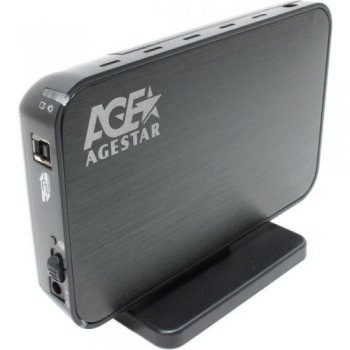 Внешний бокс AgeStar <3UB3A8(6G)-Black (Al)>(3.5" SATA HDD, USB3.0)
