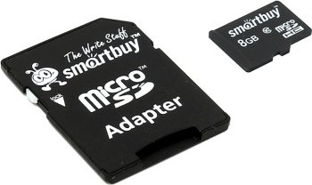 Карта памяти SmartBuy <SB8GBSDCL10-01> microSDHC 8Gb Class10 + microSD-->SD Adapter