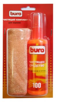 Чистящий комплект Buro BU-S/MF (салфетка и спрей) для экранов и оптики блистер 100мл