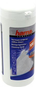 Салфетки Hama <R1084185> Универсальные чистящие салфетки в пластиковой тубе (100шт)