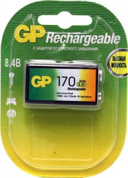 Аккумулятор GP 17R8H-U1 (8.4V, 170mAh) NiMh, типа "Крона"