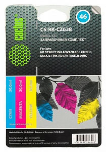 Заправочный набор Cactus CS-RK-CZ638 многоцветный для HP DeskJet 2020/2520 (3*30ml)