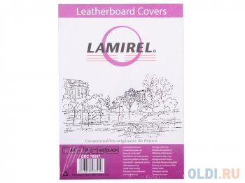Обложка Lamirel Delta A4, картонная, с тиснением под кожу , цвет: черный, 250г/м?, 100шт (LA-78687)