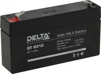 Аккумулятор для слаботочных систем Delta DT 6012 (6V, 1.2Ah)