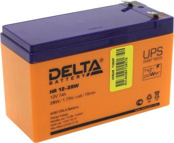 Аккумулятор для ИБП Delta HR12-28W (12V, 7Ah)