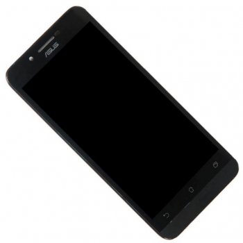 *Дисплей в сборе ZC500TG с тачскрином и передней панелью для Asus Zenfone Go ZC500TG черный (б/у, с разбора, царапины)
