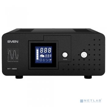 Источник бесперебойного питания 500VA SVEN <RT-500 Black> LCD, 1 евро розетка, без АКБ