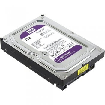 Жесткий диск WD Original SATA-III 1Тб WD10PURZ Video Purple (5400rpm) 64Mb 3.5"