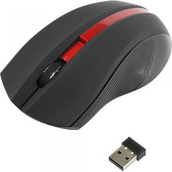 Мышь беспроводная OKLICK Wireless Optical Mouse <615MW> <Black&Red> 1000dpi (RTL)USB 3btn+Roll <412861>