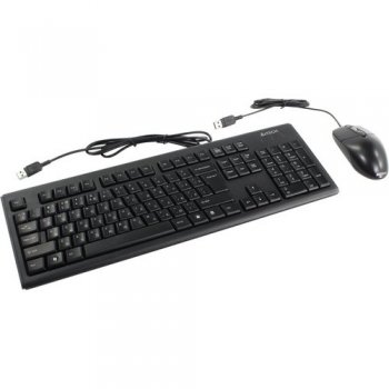 Комплект клавиатура + мышь A4 KRS-8372 клав:черный мышь:черный USB