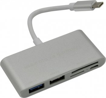 Концентратор USB SD/microSD Card Reader/Writer + 1port USB3.0 + 1port USB2.0 + microUSB