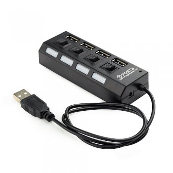 Концентратор USB Gembird 4xUSB 2.0 UHB-U2P4-02