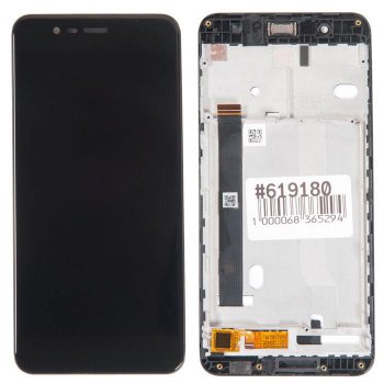 *Дисплей в сборе ZC550K с тачскрином и передней панелью для Asus ZenFone 3 Max ZC520TL черный б/у, с разбора