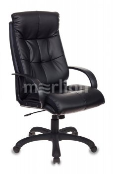 Кресло руководителя Бюрократ CH-824 черный эко.кожа на колес. пластик