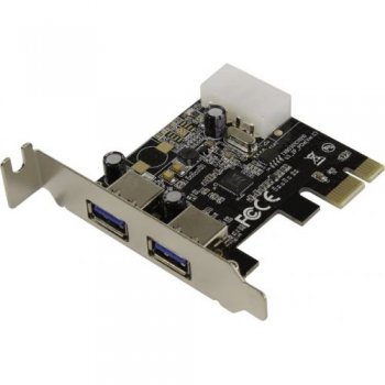 Контроллер Orient <VL-3U2PELP> (OEM) PCI-Ex1, USB3.0, 2 port-ext, Low Profile
