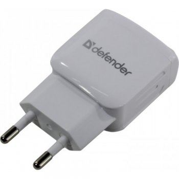 Зарядка USB-устройств Defender UPA-22 White <83580> USB (Вх. AC100-240V, Вых. DC5V, 15W, 2xUSB)