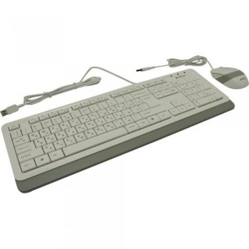 Комплект клавиатура + мышь A4Tech Fstyler F1010 клав:белый/серый мышь:белый/серый USB Multimedia (F1010 WHITE)