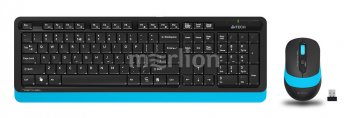 Комплект клавиатура + мышь A4 Fstyler FG1010 клав:черный/синий мышь:черный/синий USB беспроводная