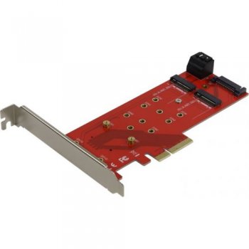 Адаптер PCI-E/M.2 (NGFF) Orient <C298E> M.2 M -> PCI-Ex4/2xM.2 B -> SATA (2230/2242/2260/2280/22110)