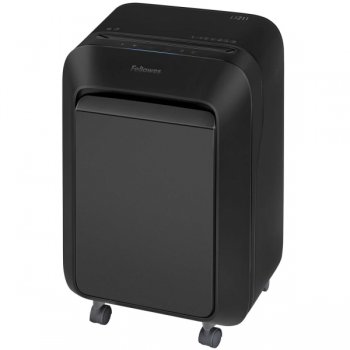 Уничтожитель бумаги Fellowes PowerShred LX211 черный (секр.P-5) перекрестный 15лист. 23лтр. скрепки скобы пл.карты