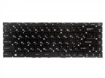 Клавиатура для MSI GF63, GF63 8RC, GF63 8RD черная с белой подсветкой MS-16Q1