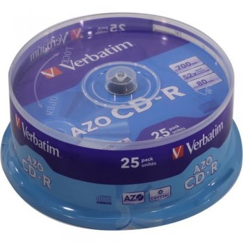 Диск CD-R Verbatim 700Mb 52x sp. <уп.25 шт> на шпинделе <43352>