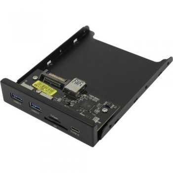 Крепление Exegate U3H-621 2xUSB3.0+USB-C port +CR Front Panel <EX283578RUS> (крепление на лицевую панель корпуса 3.5")