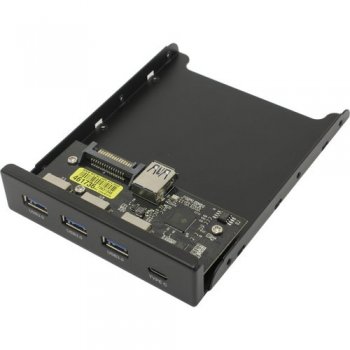 Крепление Exegate U3H-623 3xUSB3.0+USB-C port Front Panel < EX283579RUS> (крепление налицевую панель корпуса 3.5")