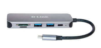 Концентратор USB 2.0 D-Link DUB-2325 2порт. черный (DUB-2325/A1A)