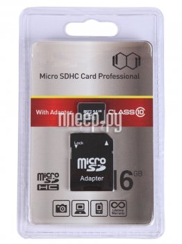 Карта памяти 16Gb - Exployd Micro Secure Digital HC Class10 EX016GCSDHC10-AD с переходником под SD (Оригинальная!)
