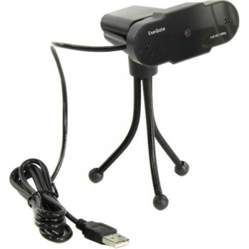 Веб-камера ExeGate BlackView C615 Full HD <EX287388RUS> (USB2.0, 1920x1080, микрофон, трипод)