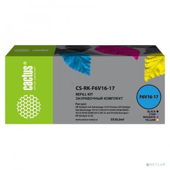 Заправочный набор Cactus CS-RK-F6V16-17 многоцветный набор 5x30 мл для HP DJ 1110/1111/1112/2130/2131