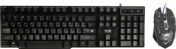 Комплект клавиатура + мышь + гарнитура Defender TOR <MHP-127> (Кл-ра, Мышь, гарнитура, коврик, колонки) <52127>