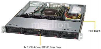 Серверная платформа SuperMicro SYS-5019C-M C246 1G 2Р 1x350W