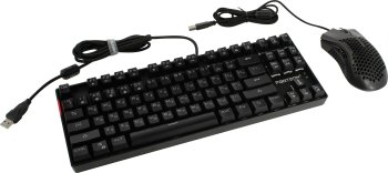 Комплект клавиатура + мышь Jet.A Panteon GS800 Black (87 КЛ.Кл-ра, USB+Мышь 7кн, Roll) клавиатура механическая