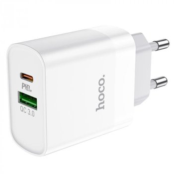 Зарядка USB-устройств HOCO C80A Rapido PD20W+QC3.0, Type-C, USB, белый 6931474740519