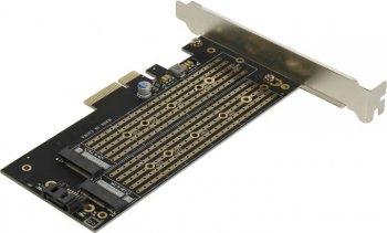 Адаптер PCI-E/M.2 (NGFF) Orient <C301E> M.2 M -> PCI-Ex4/M.2 B -> SATA (2230/2242/2260/2280/22110)
