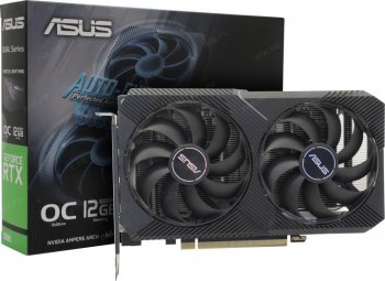 Видеокарта 12048 Мб <PCI-E> GDDR6 ASUS DUAL-RTX3060-O12G-V2 (RTL) HDMI+3xDP <GeForce RTX3060>