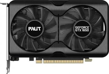 Видеокарта Palit PCI-E PA-GTX1650 GP OC 4G D6 NVIDIA GeForce GTX 1650 4096Мб 128 GDDR6 1410/12000 HDMIx1 DPx2 HDCP Ret