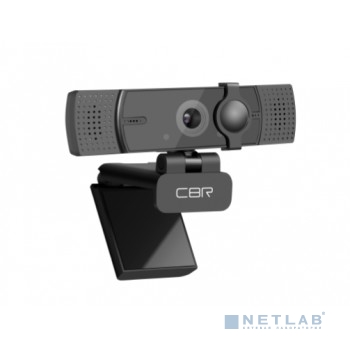 Веб-камера CBR CW 872FHD Black, с матрицей 5 МП, разрешение видео 1920х1080, USB 2.0, встроенный микрофон с шумоподавлением, автофокус, крепление на м