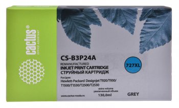Картридж Cactus №727 CS-B3P24A серый (130мл) для HP DJ T920/T1500/T2530