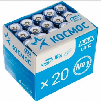 Батарейка Космос <КОСLR620BOX>, Size "AA", 1.5V, щелочной (alkaline) <уп. 20 шт>