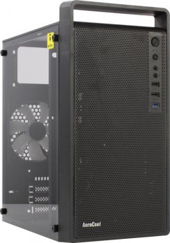 Корпус Minitower Aerocool <CS-109-G-BK-V1> MicroATX без БП