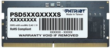 Оперативная память для ноутбуков Patriot Signature Line <PSD516G480081S> DDR5 SODIMM 16Gb <PC5-38400> CL40 (for NoteBook)