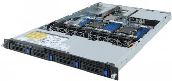 Серверная платформа GIGABYTE R161-340 <6NR161340MR-M7-100> (LGA3647, C621, PCI-E, 4xHS SAS/SATA, 2xGbLAN, 16DDR4, 550W)